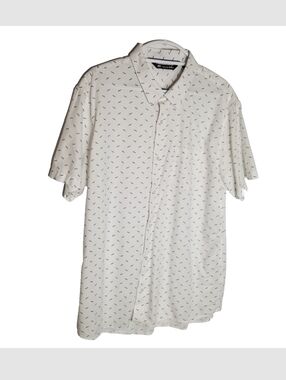 Travis Mathew Shirt Men's XXL White Button Up Short Sleeve Cotton Blend